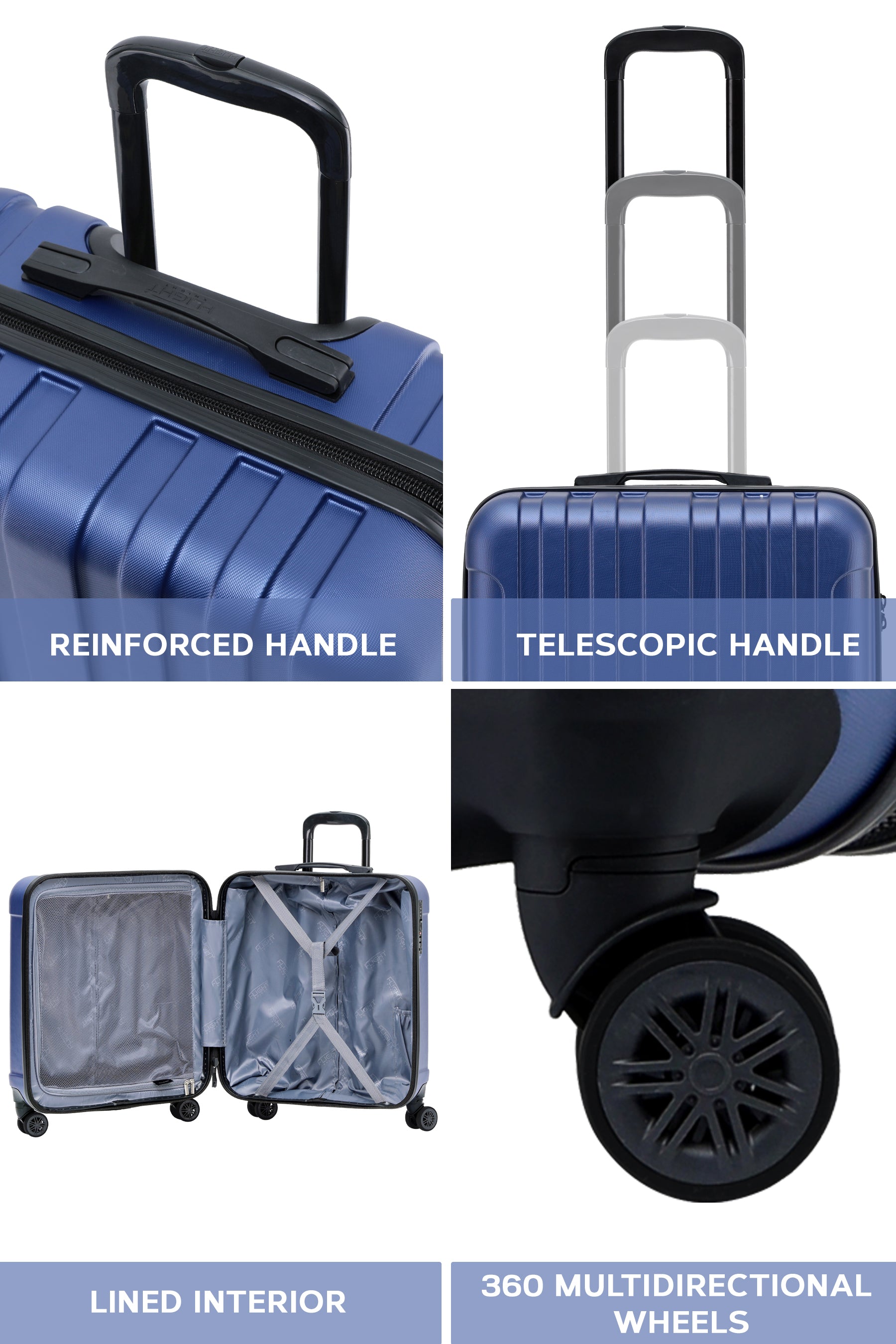 56x45x25cm CURVE Cabin Carry on Case