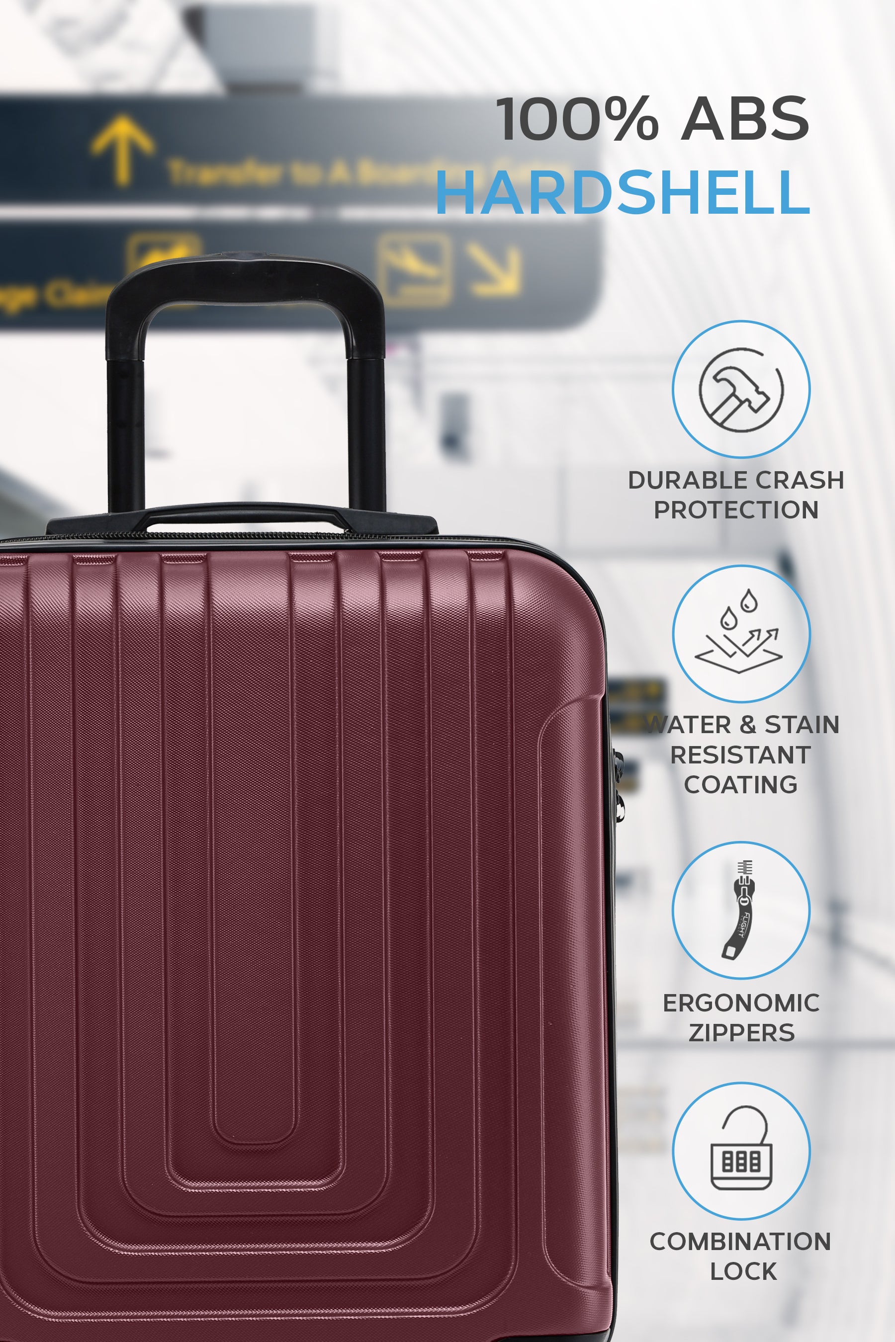 55x40x20cm CURVE Cabin Carry on Case