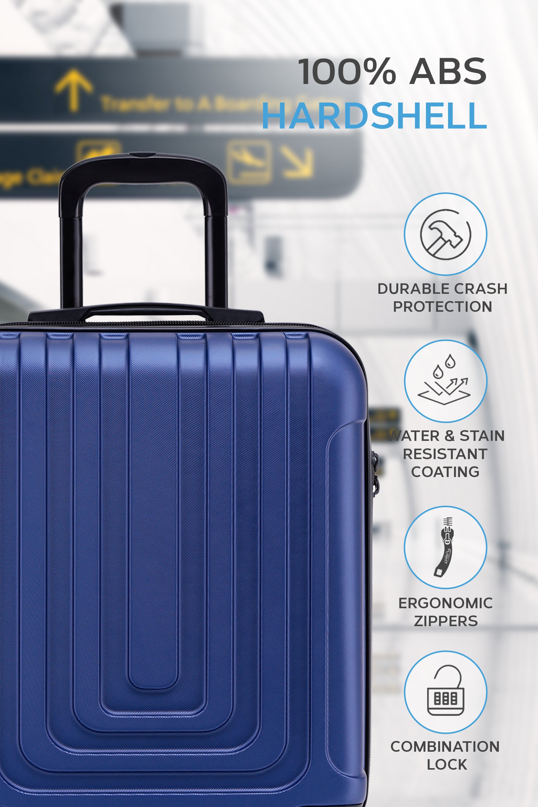 55x40x20cm CURVE Cabin Carry on Case