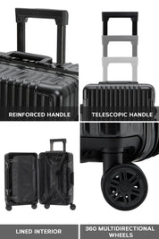 Set of 3 Silver Travel Cases 55x35x20cm + Medium + Large