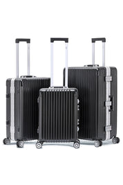 Set of 3 Silver Travel Cases 55x35x20cm + Medium + Large