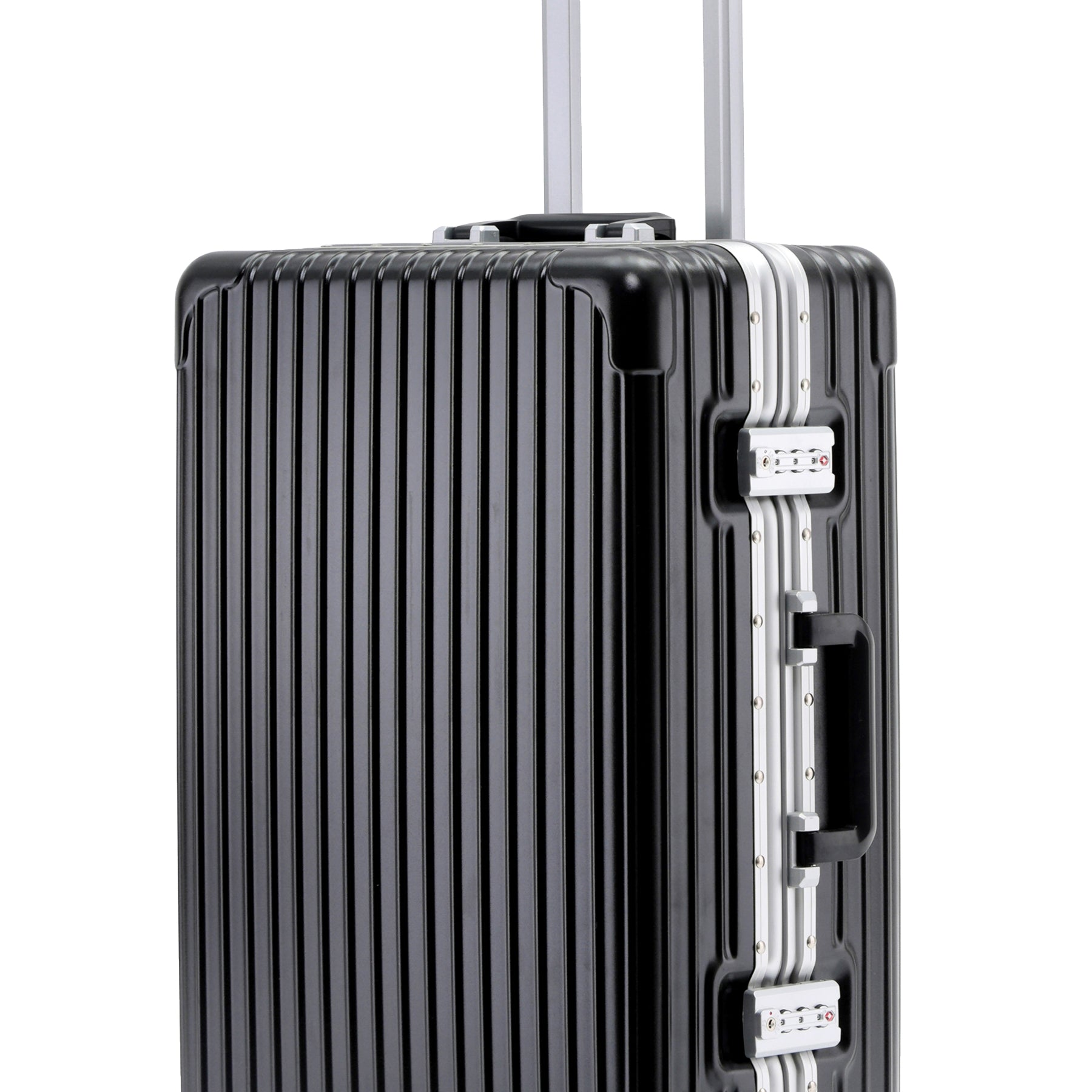 Medium 26" Silver Checked Suitcase