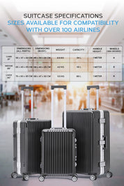 Set of 3 Silver Travel Cases 55x35x20cm + Medium + Large