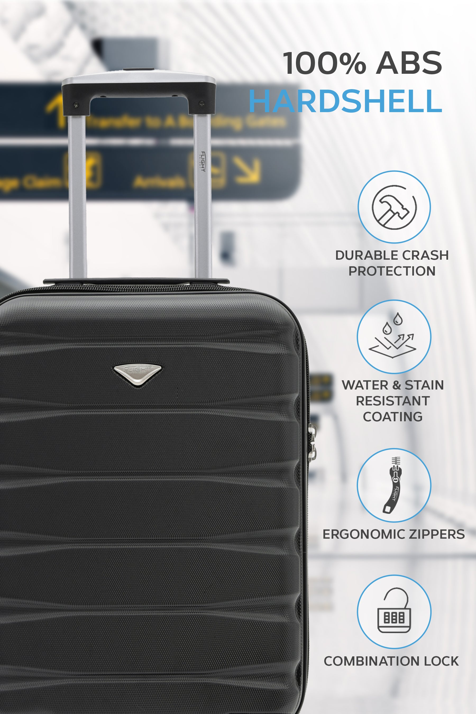 55x35x20cm SAFIR Carry on Cabin Case - Built in TSA Lock