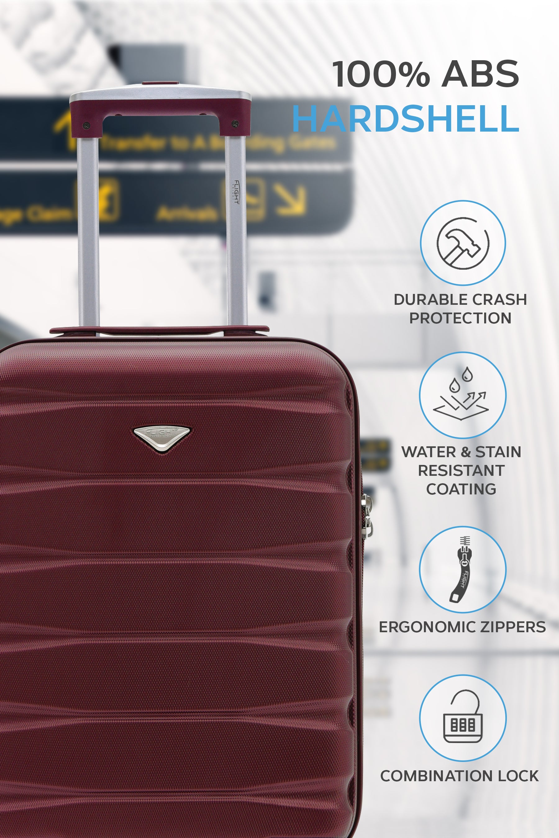 55x35x20cm SAFIR Carry on Cabin Case - Built in TSA Lock