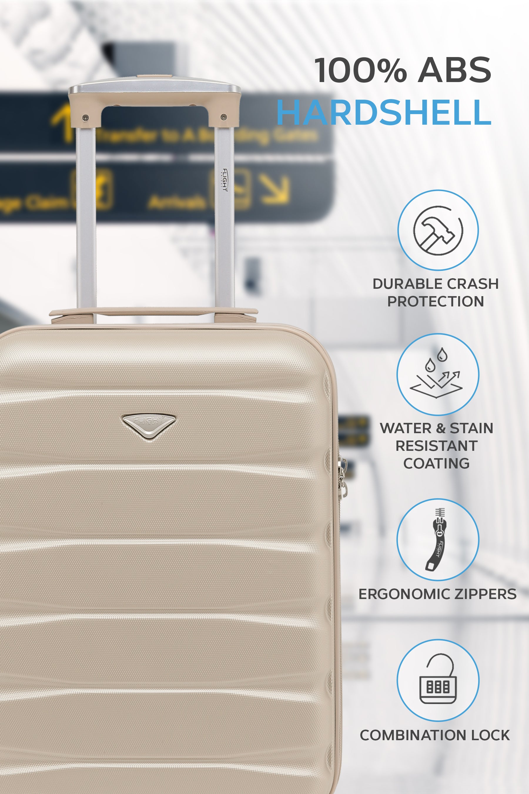 55x35x20cm SAFIR Carry on Cabin Case - Built in TSA Lock