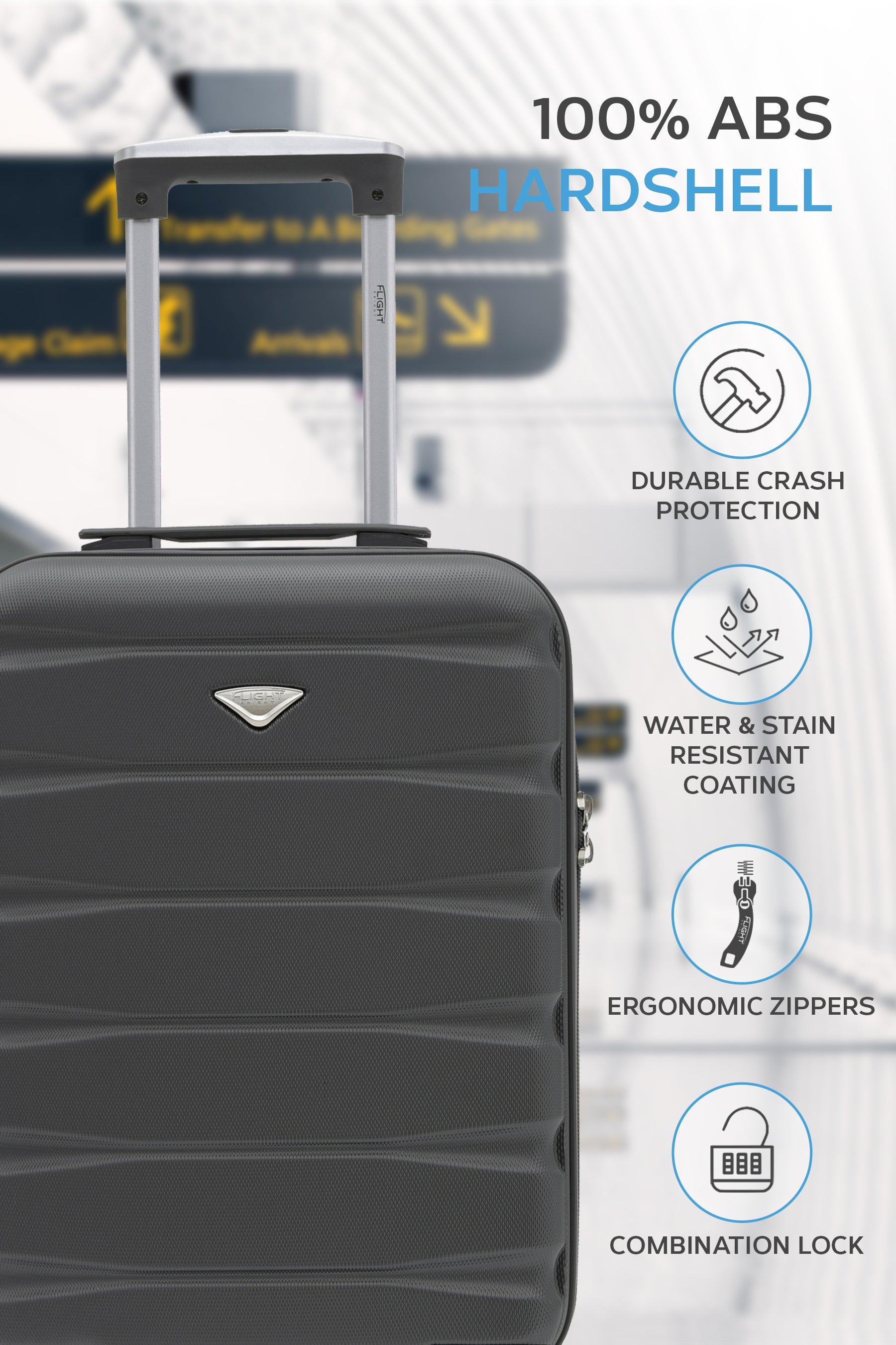 55x35x20cm SAFIR Carry on Cabin Case - Built in TSA Lock