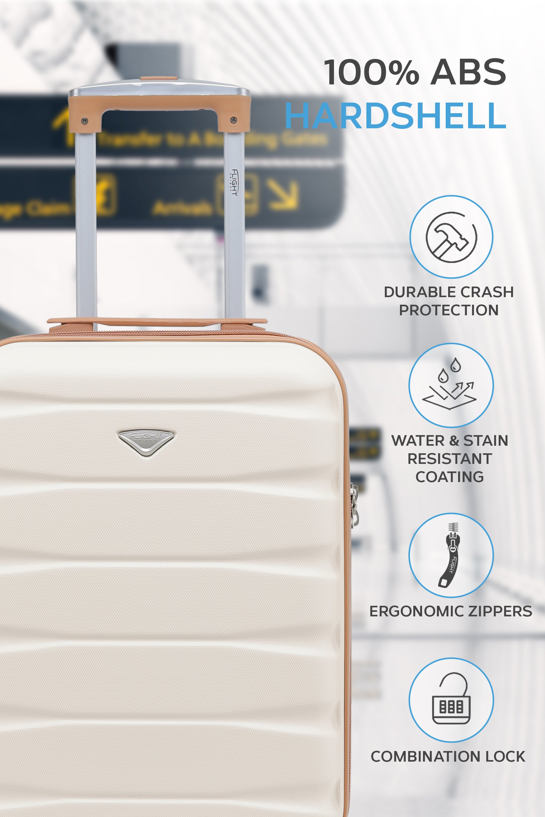 55x35x20cm SAFIR Carry on Cabin Case - Built in TSA Lock