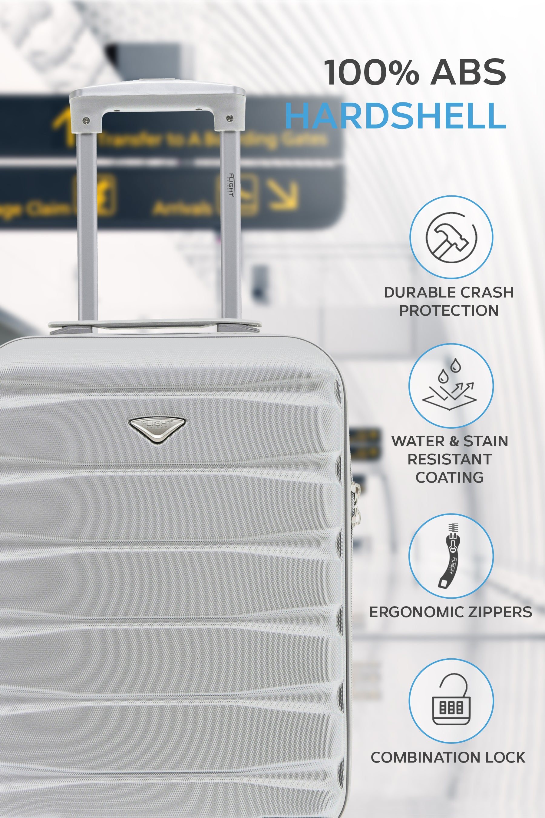 55x35x20cm SAFIR Carry on Cabin Case - Built in TSA Lock