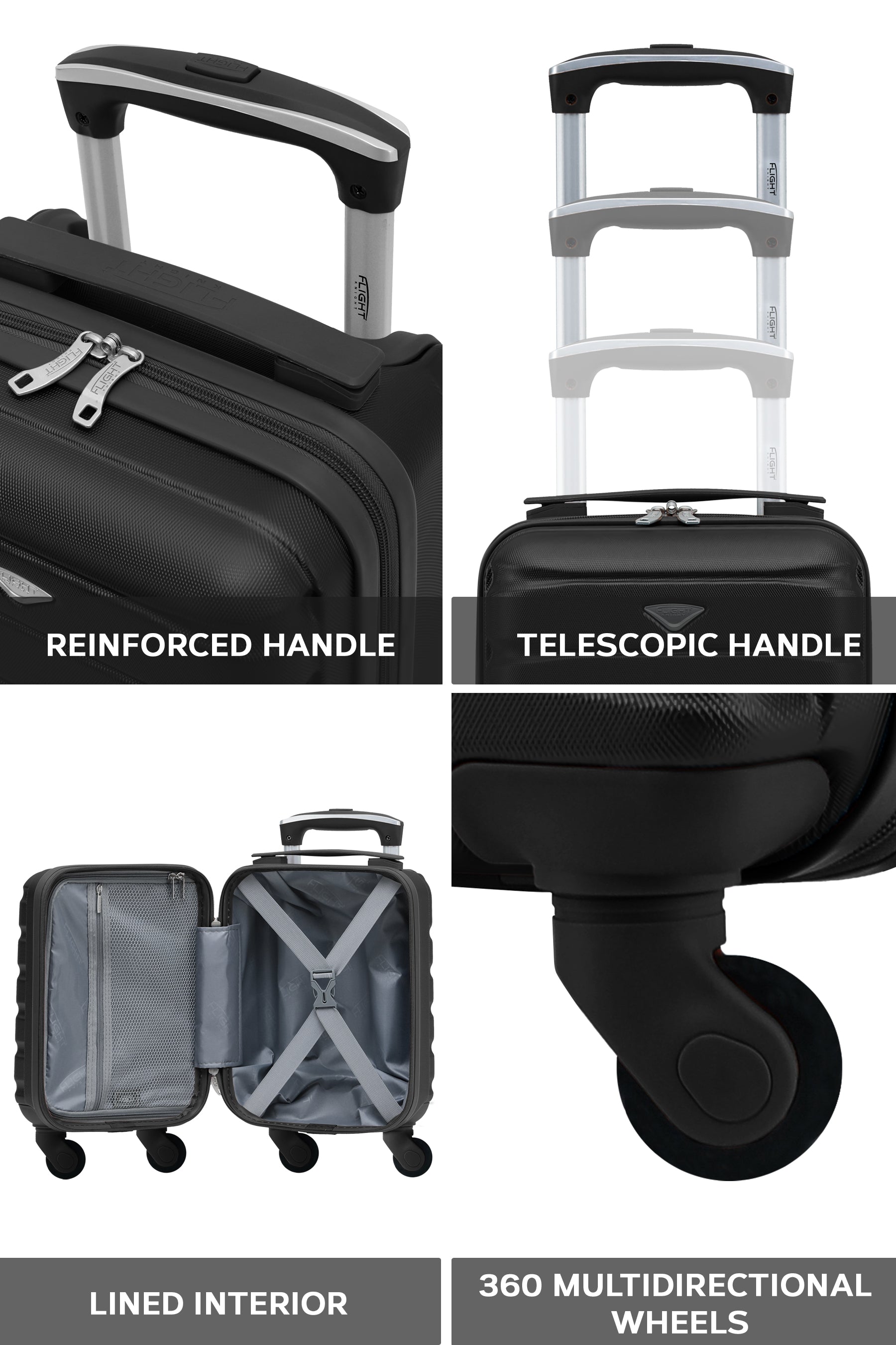 フライトナイト 40x20x25cm Hard Shell Ryanair Underseat Carry-On Cabin Case