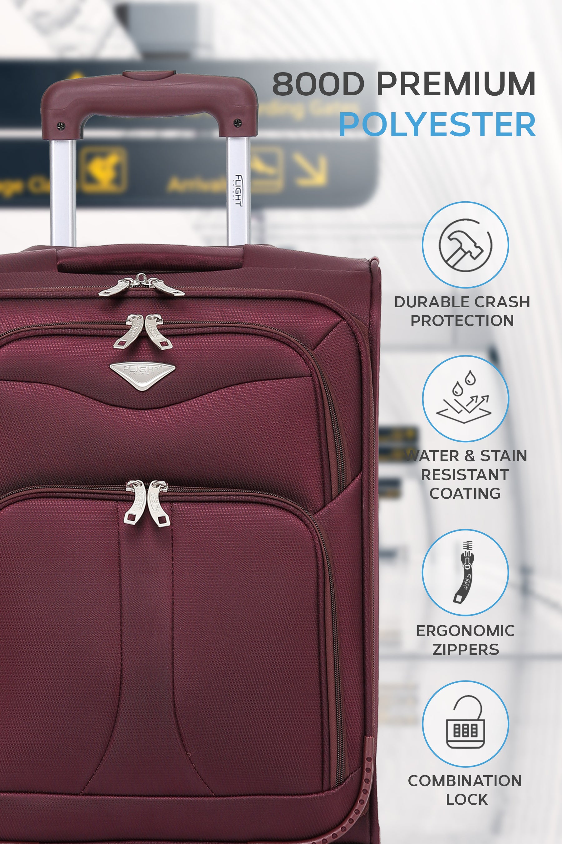 55x35x20cm Soft Shell Cabin Carry on Case
