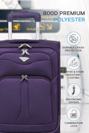 55x35x20cm Soft Shell Cabin Carry on Case