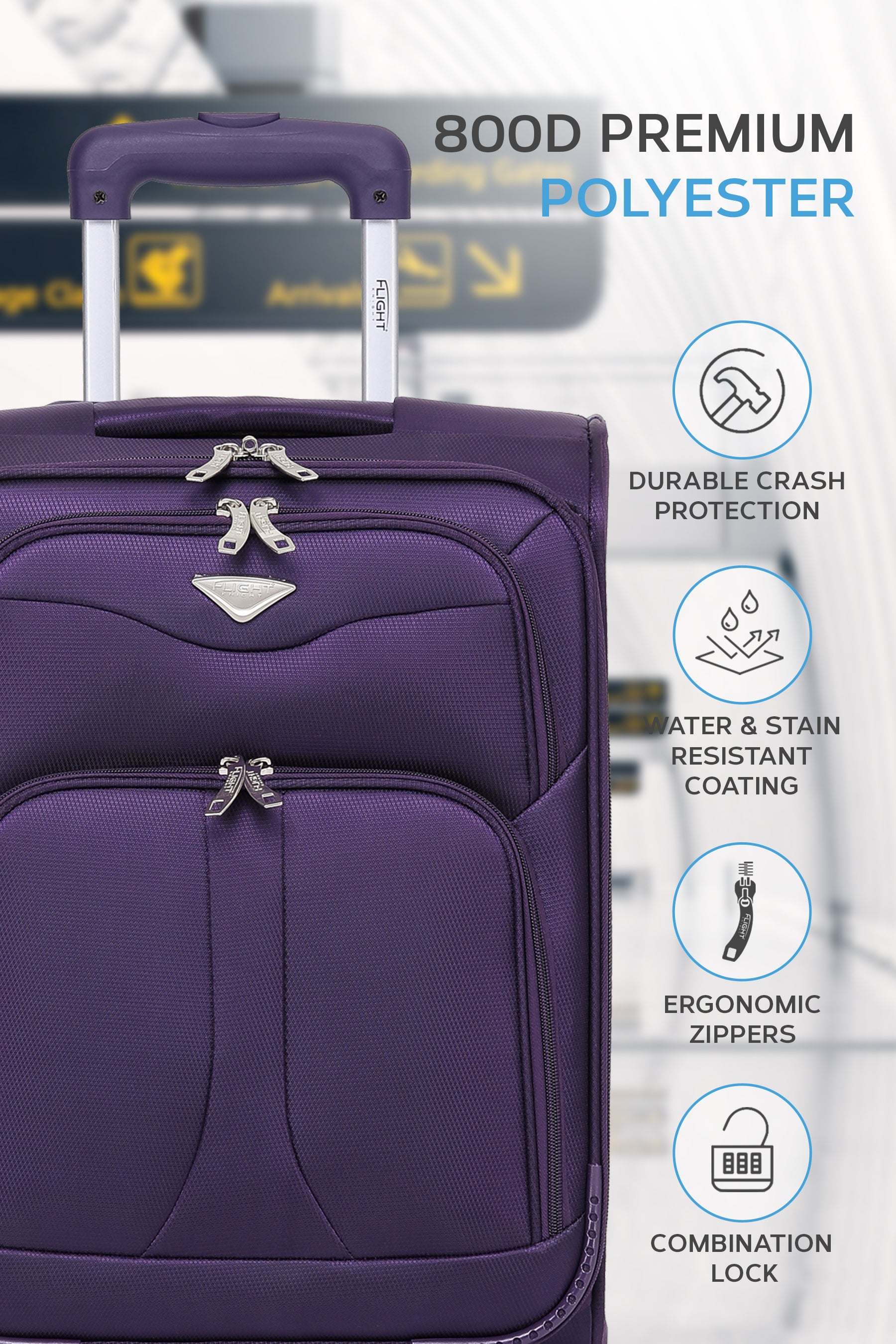 55x35x20cm Soft Shell Cabin Carry on Case