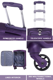55x35x20cm Soft Shell Cabin Carry on Case