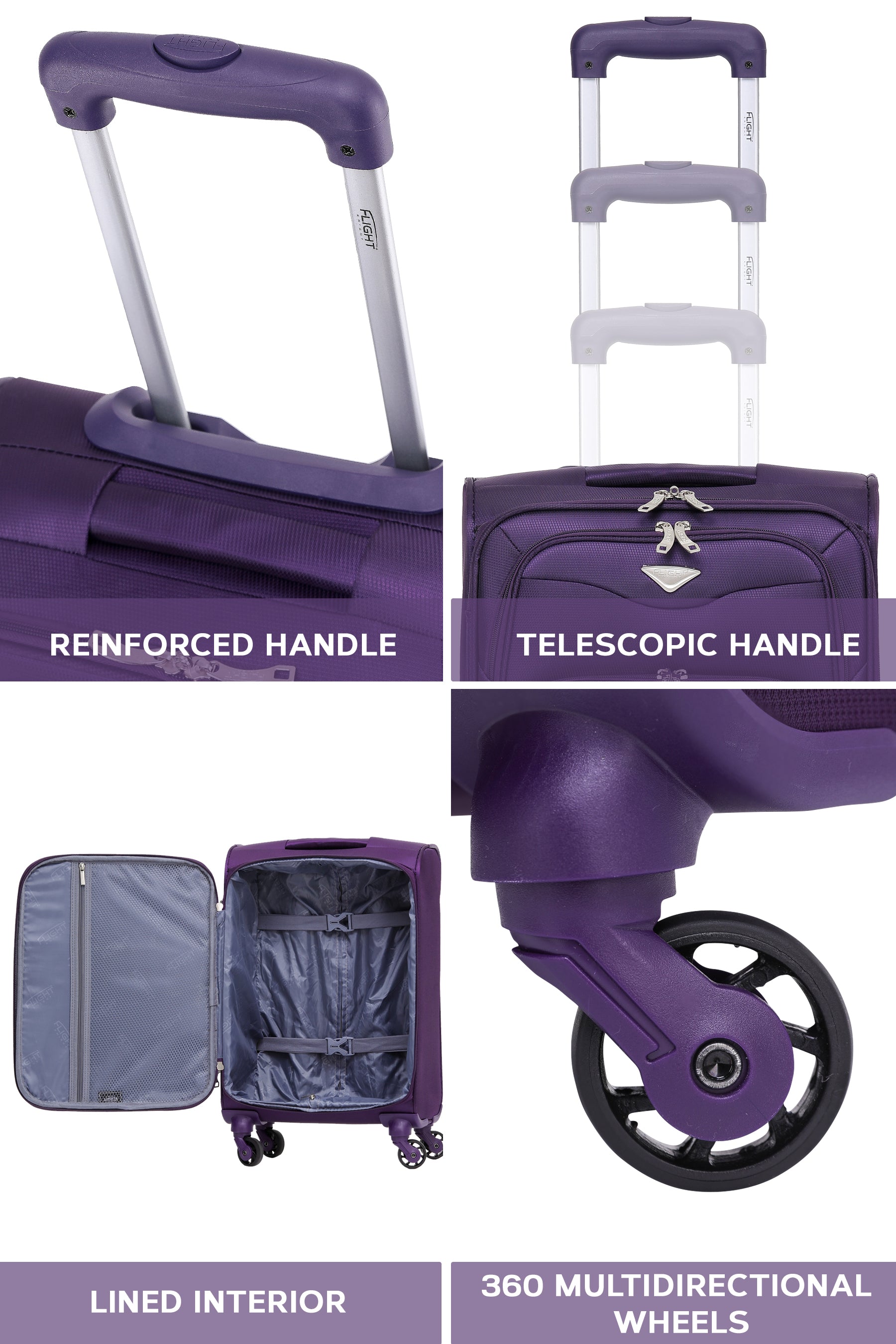 55x35x20cm Soft Shell Cabin Carry on Case