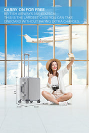 56x45x25cm Silver Travel Cabin Case
