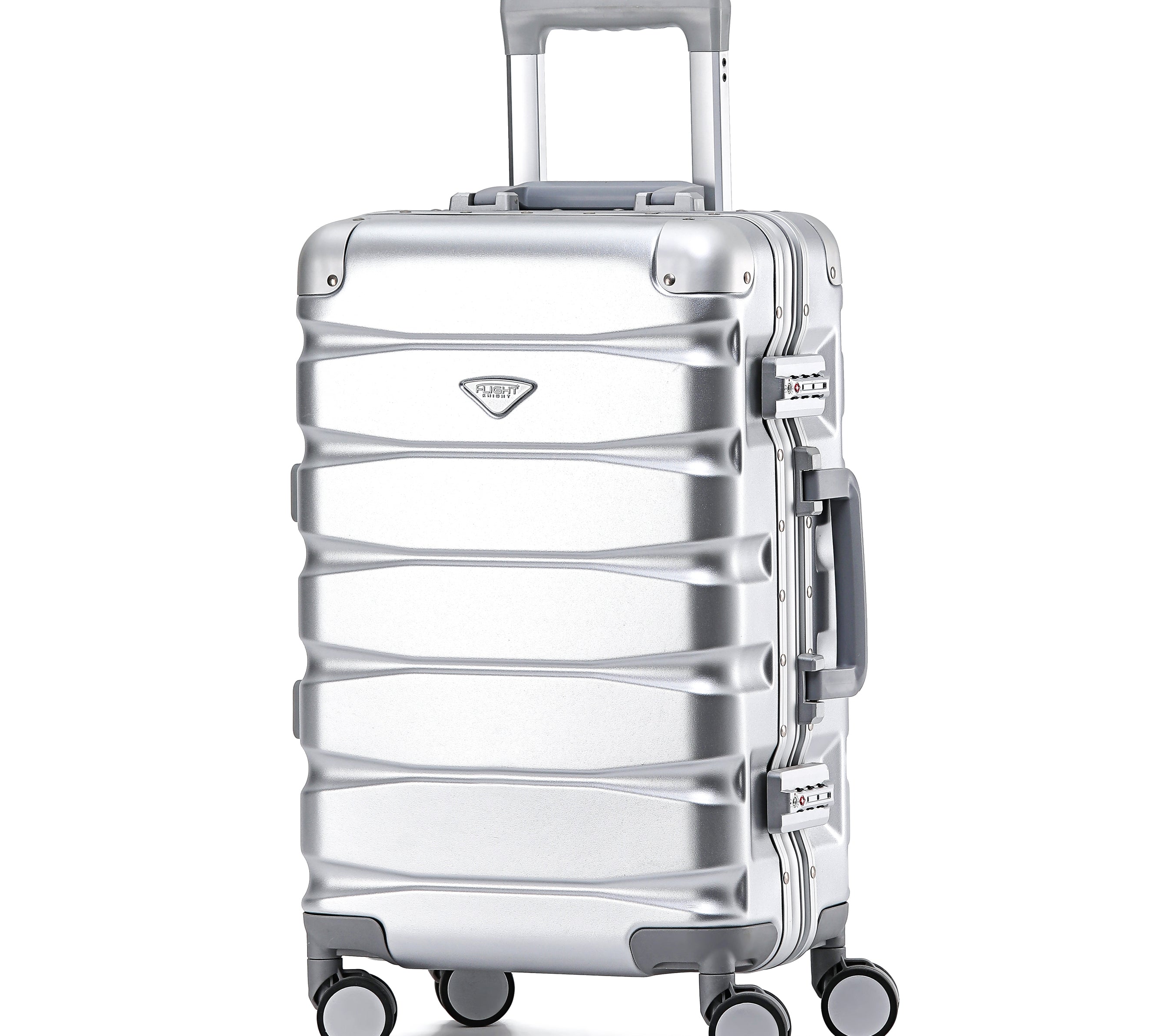 Flight Knight Premium Travel Suitcase - 8 Spinner Wheels - Built-in TSA Lock Lightweight Aluminium Frame, ABS Hard Shell Carry on Check in Luggage Highly Durable - Approved for Over 100 Airlines