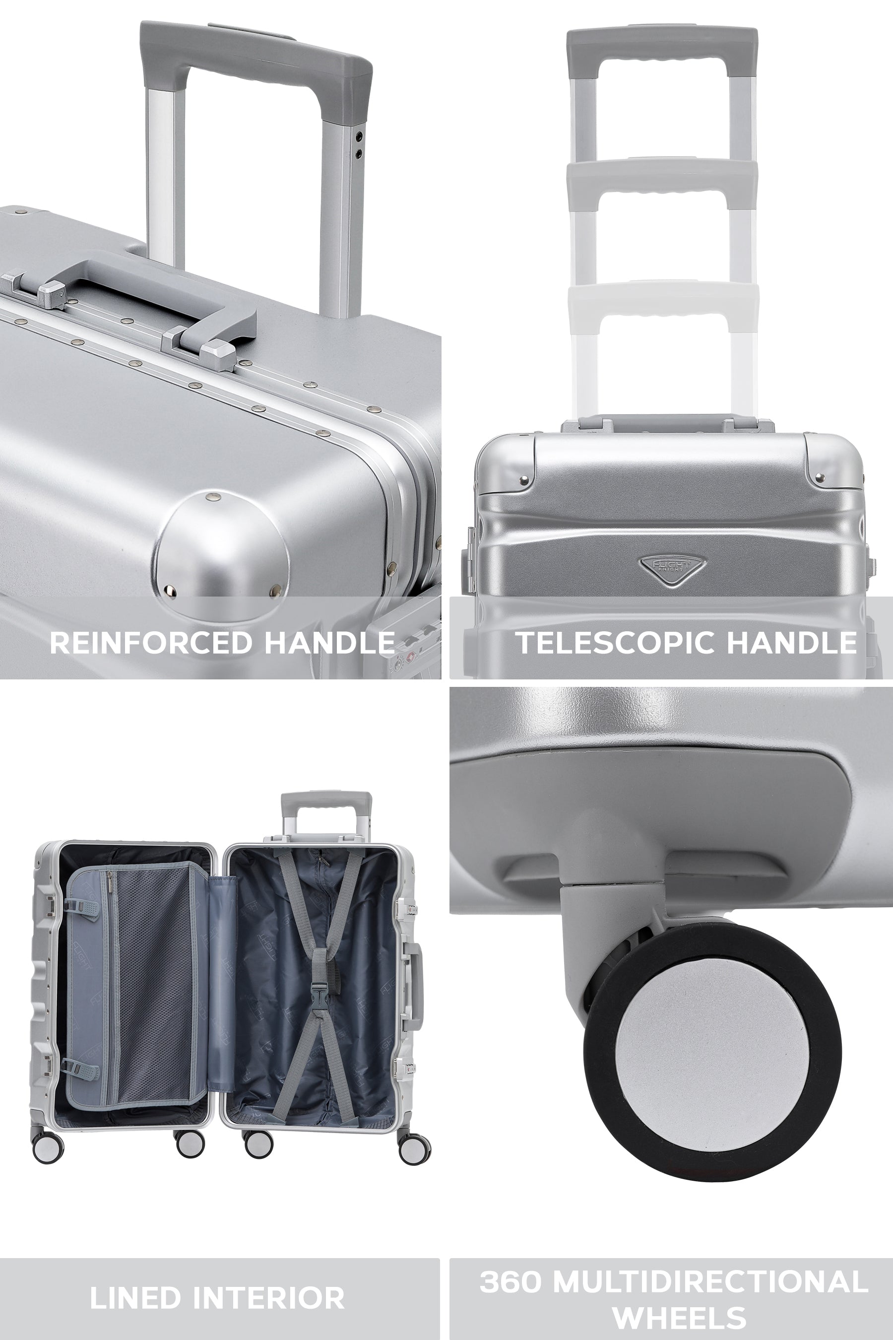 55x35x20cm  SAFIR Aluminium Frame Cabin Carry on Case