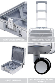 45x36x20cm SAFIR Aluminium Frame Cabin Carry on Case