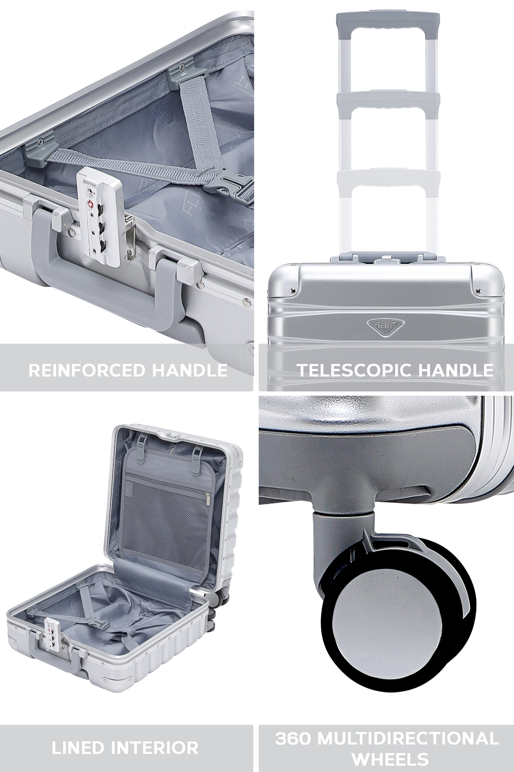 45x36x20cm SAFIR Aluminium Frame Cabin Carry on Case