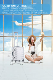 56x45x25cm SAFIR Aluminium Frame Cabin Carry on Case