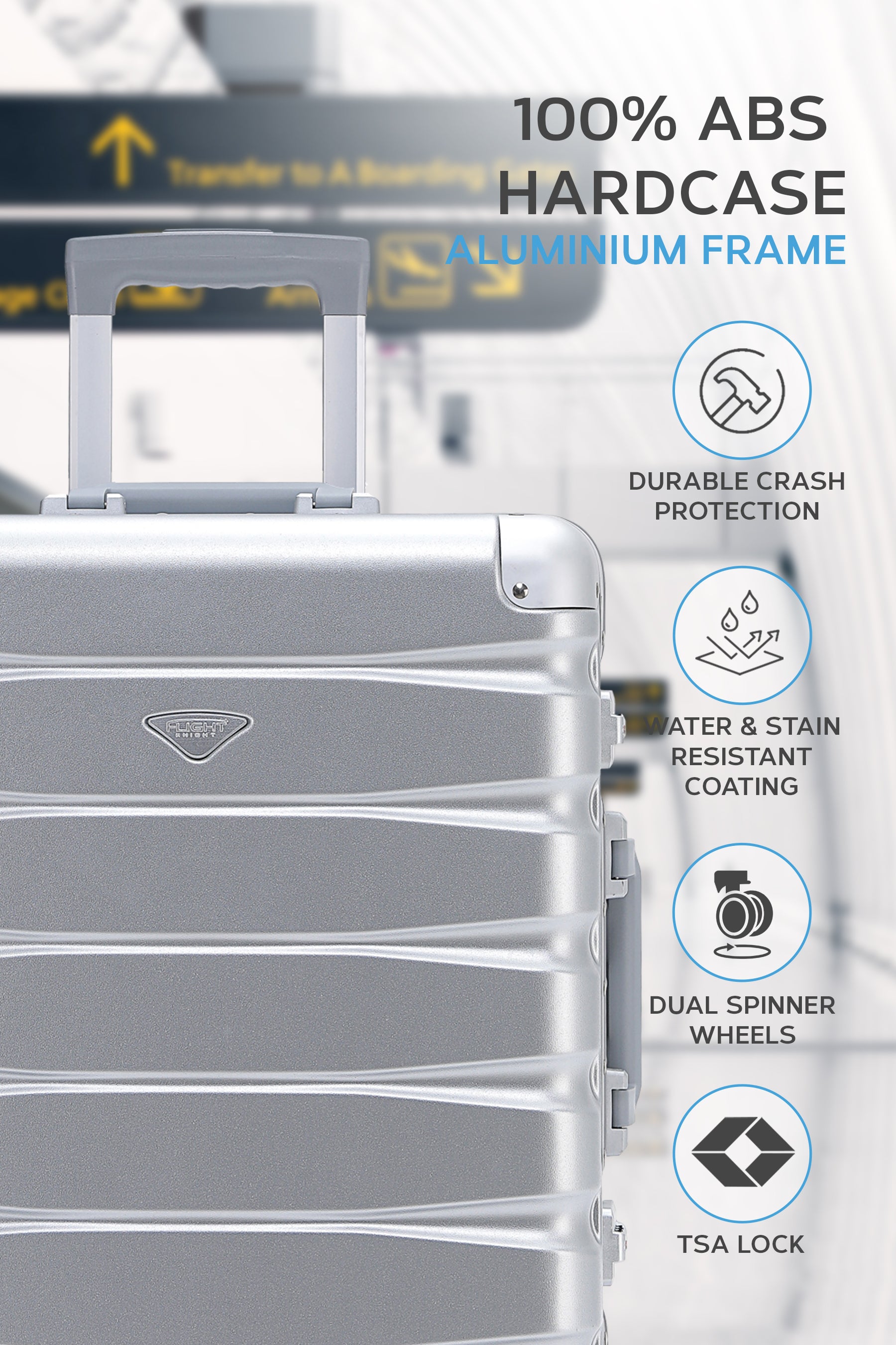 56x45x25cm SAFIR Aluminium Frame Cabin Carry on Case