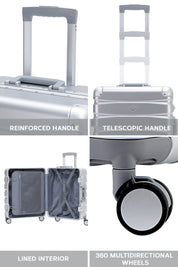 56x45x25cm SAFIR Aluminium Frame Cabin Carry on Case