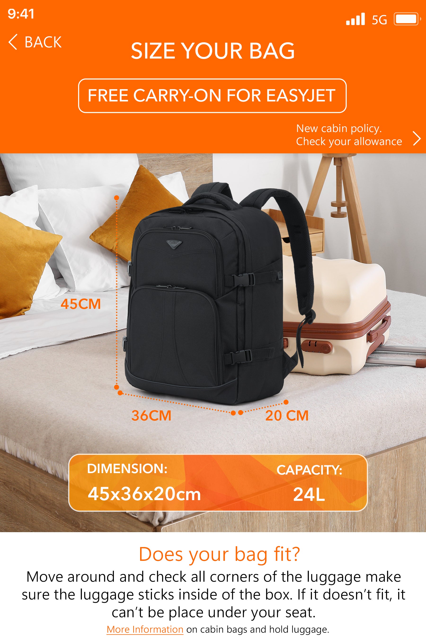 45x36x20cm Travel Backpack