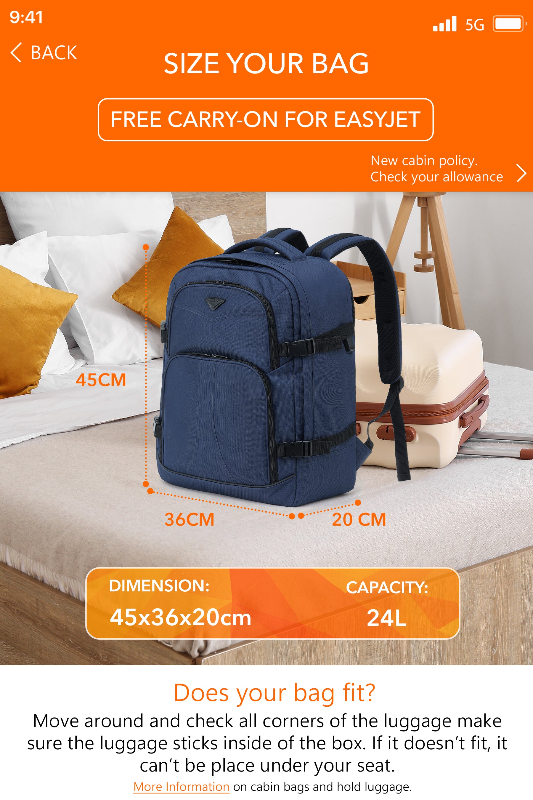 45x36x20cm Travel Backpack