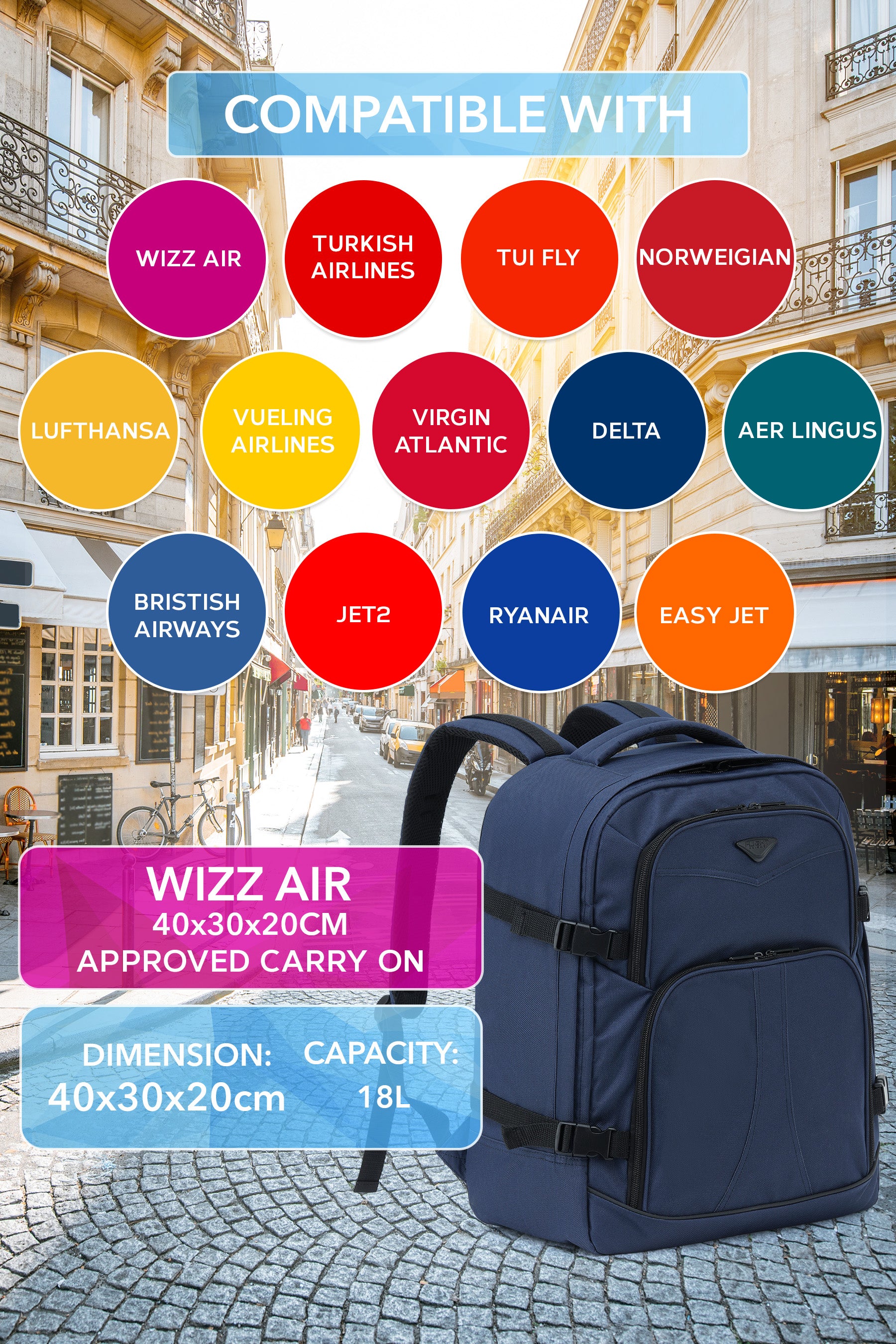 40x30x20cm Travel Backpack