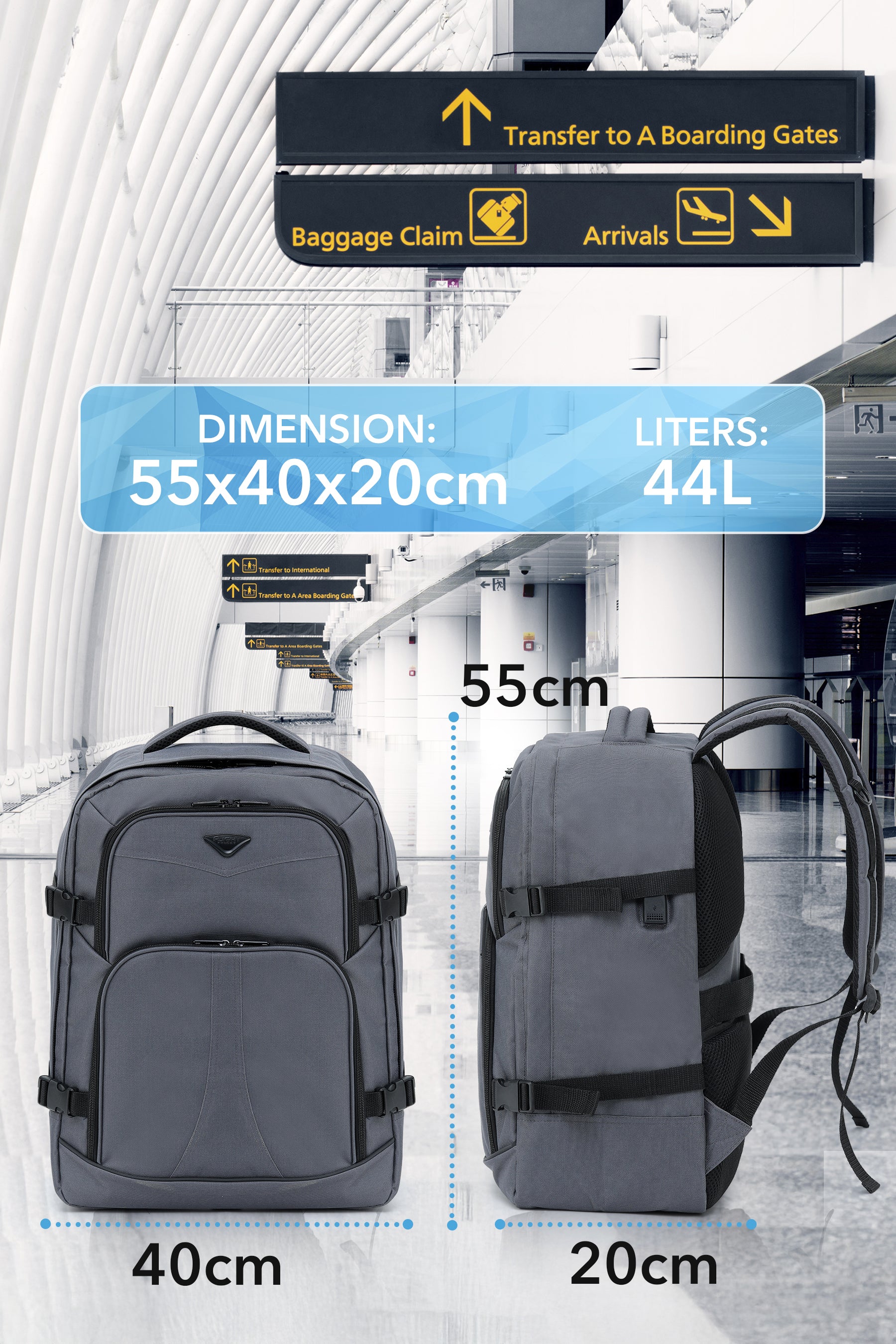55x40x20cm Travel Backpack