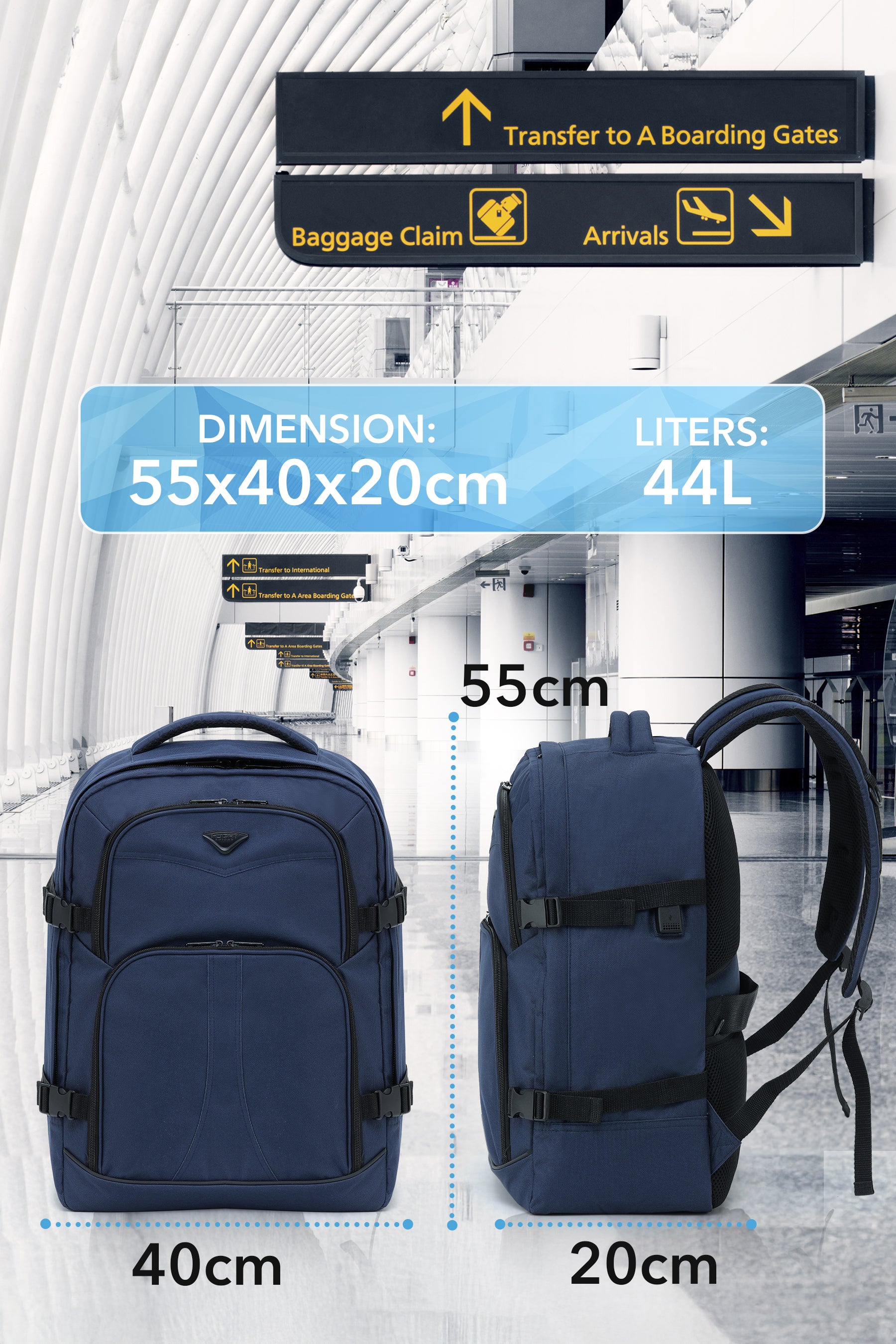 55x40x20cm Travel Backpack