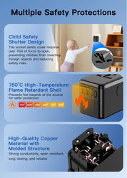 Travel Adapter Plug - 180+ Country Compatible