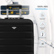 56x36x23cm Maximum Size For Virgin Atlantic Lightweight 4 Wheel ABS Hard Case