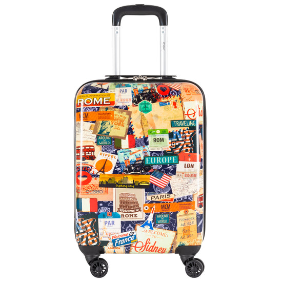 8 Wheel Printed Carry On Cabin Suitcases & Hold Luggage Ryanair BA TUI Approved