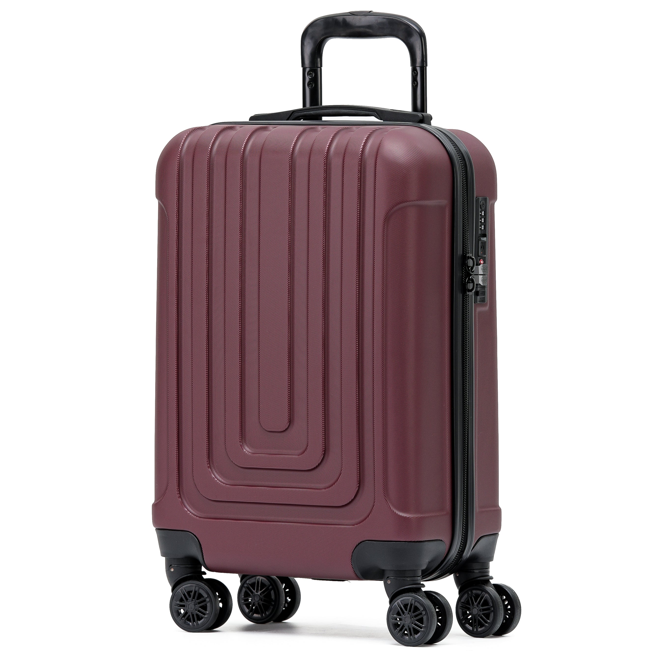 Lightweight Carry On Suitcase TSA Lock USB Port 8 Wheels For Over 100 –  Flight Knight