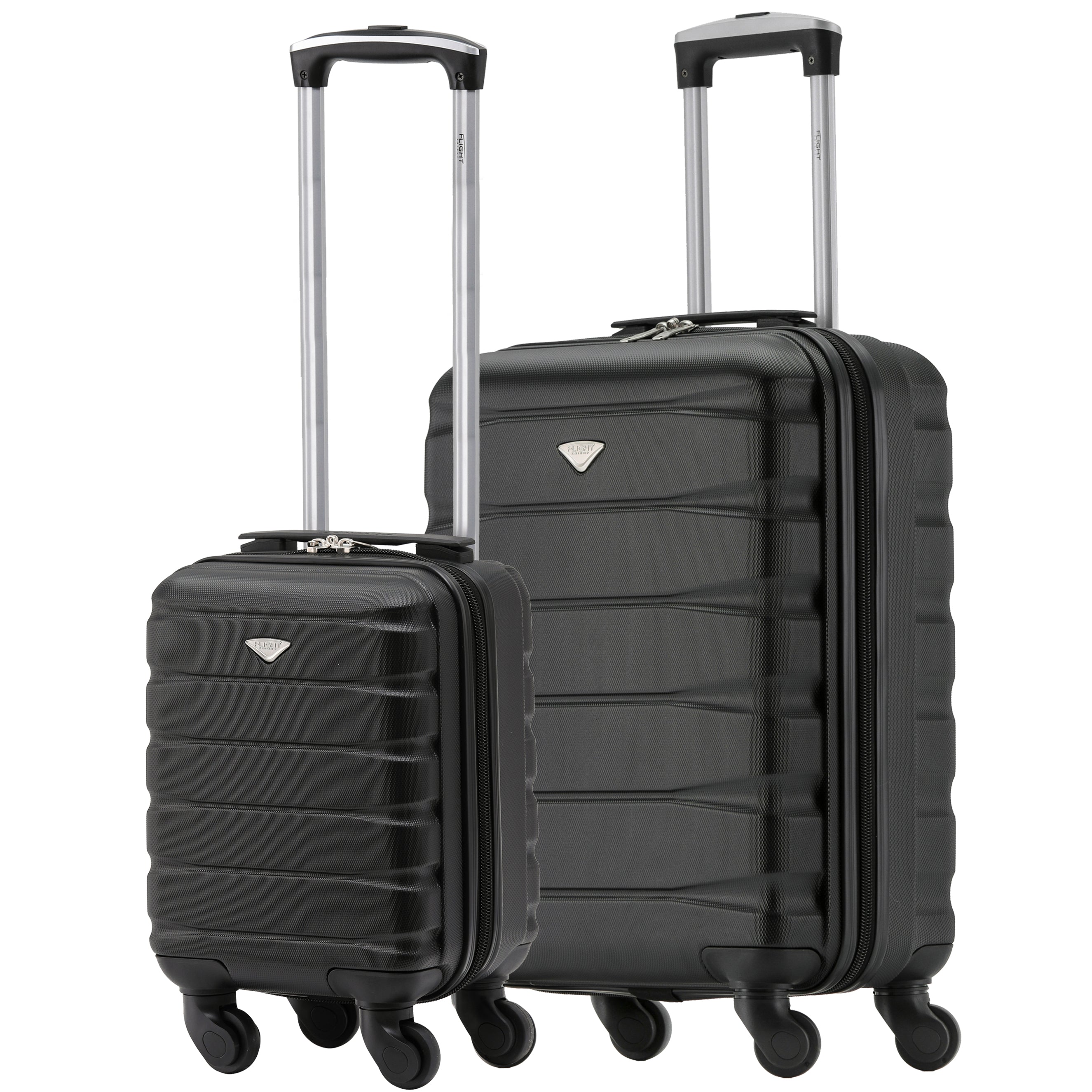 55x40x20cm & 40x20x25cm Set of 2 Lightweight 4 Wheel Hard Case Carry On Hand Luggage - Ryanair Maximum Size for Overhead Cabin & Under Seat Carry-On