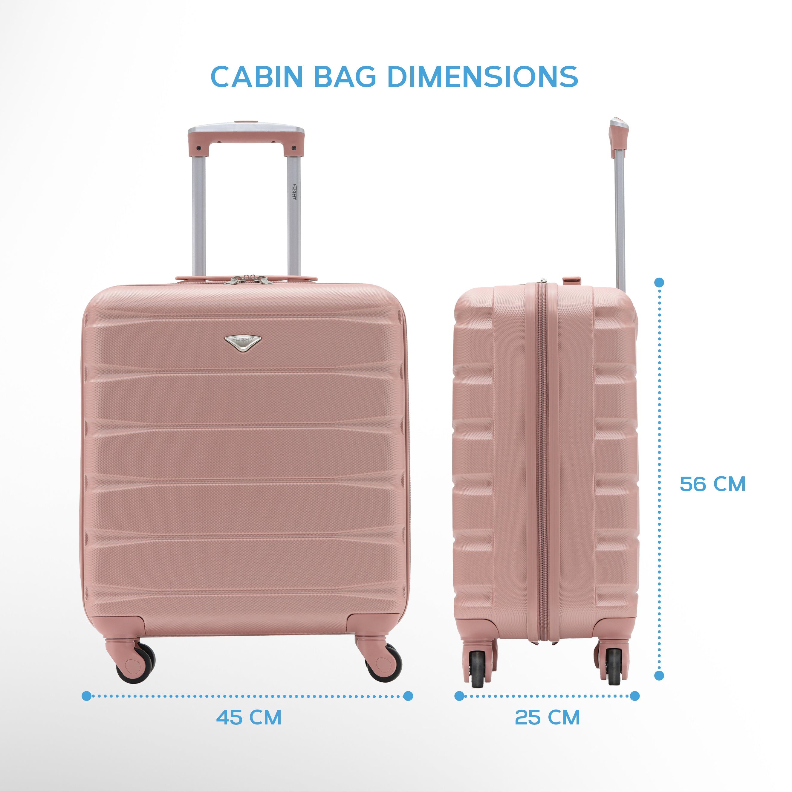 Saich 56x45x25cm Maximum Size For Easyjet Large Cabin Bag Lightweight 4 Wheel Abs Case