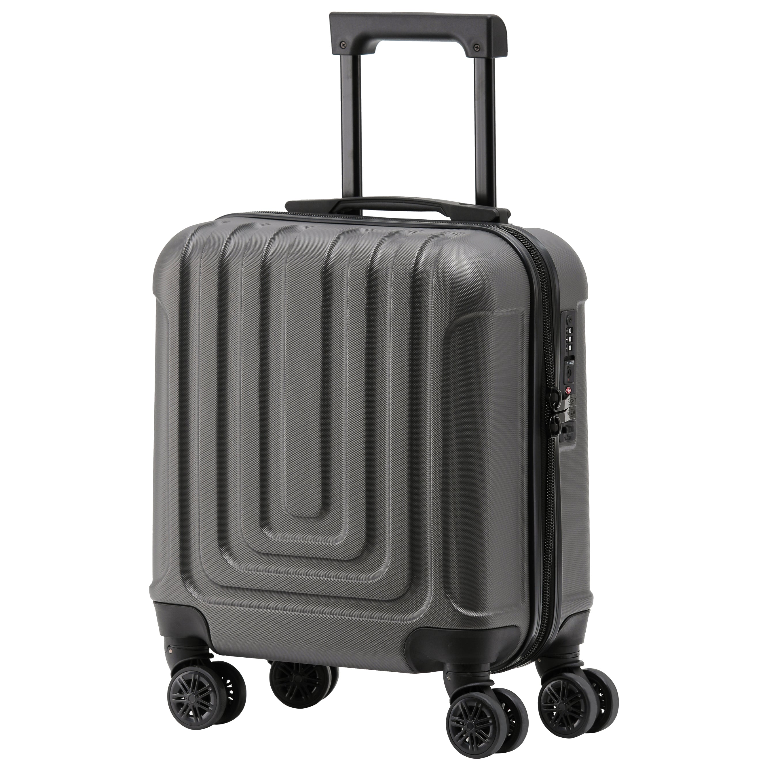 Lightweight 4 Wheel Hard Shell PC Suitcase EasyJet Under Seat Cabin Bag  45x36x20