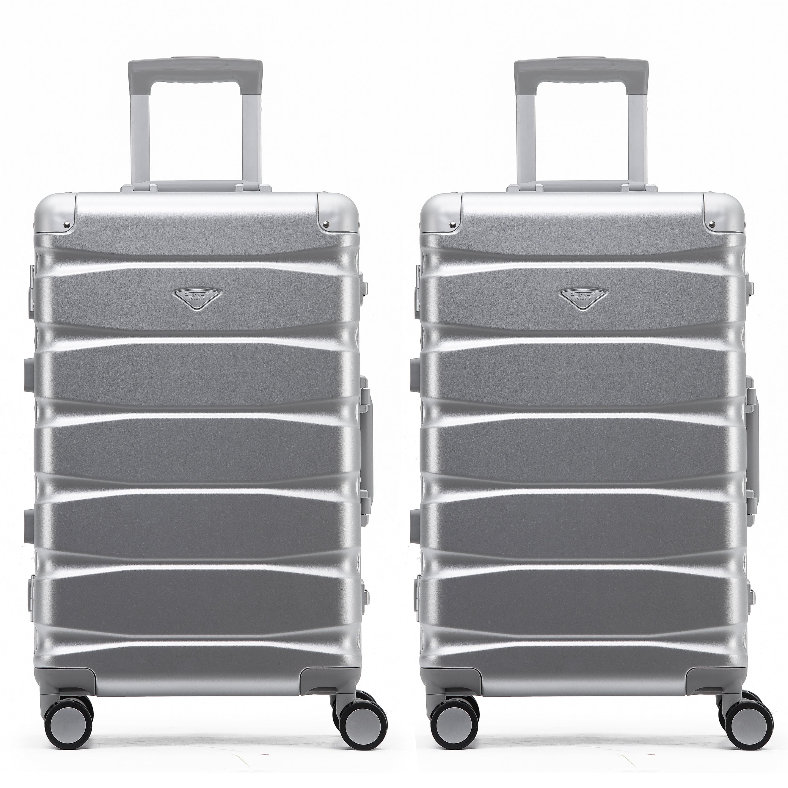 Flight Knight Premium Travel Suitcase - 8 Spinner Wheels - Built-in TSA Lock Lightweight Aluminium Frame, ABS Hard Shell Carry on Check in Luggage Highly Durable - Approved for Over 100 Airlines