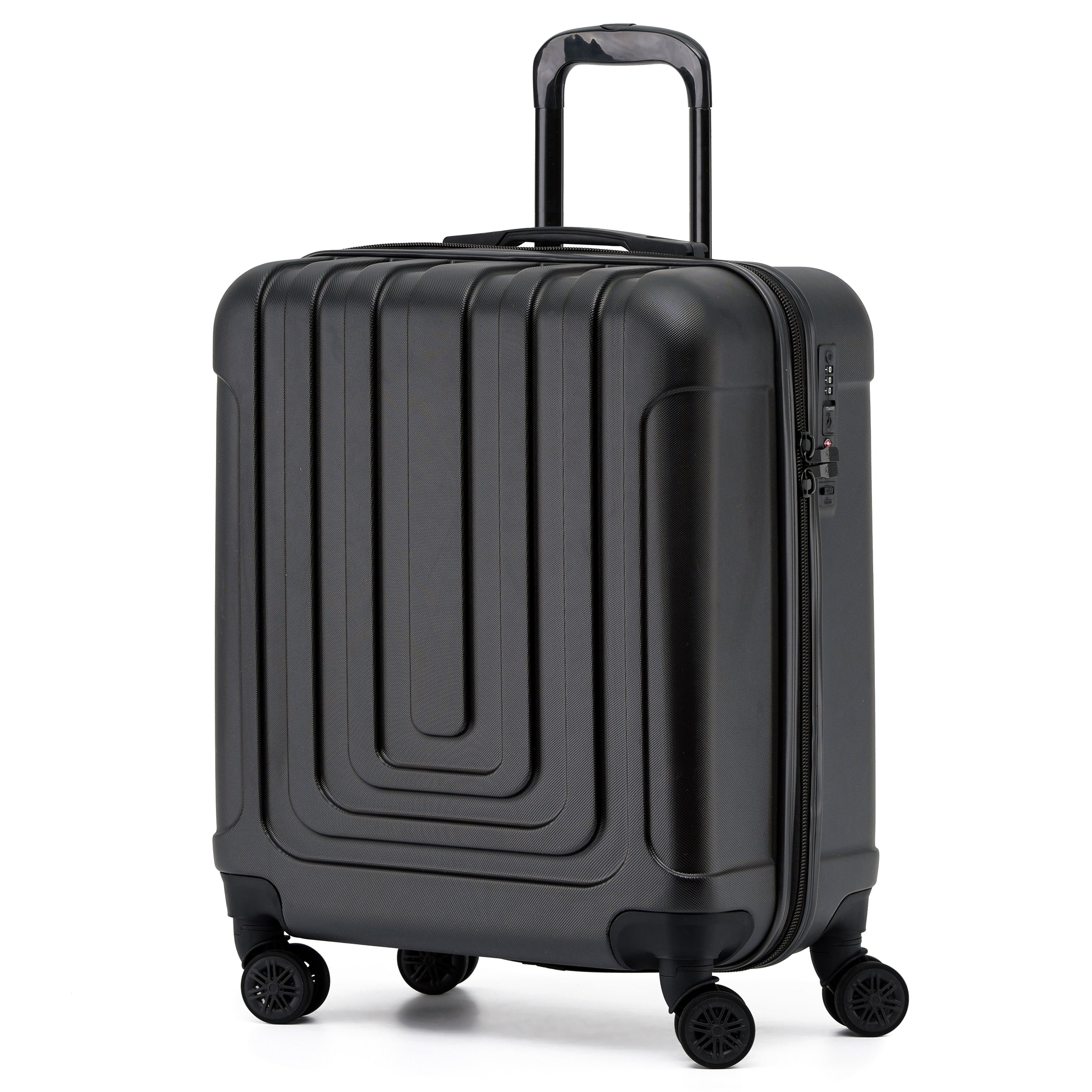 Flight Knight Lightweight 4 Wheel ABS Hard Case Suitcases Maximum For  Lufthansa - Cabin Charcoal FK03_CHAR_S