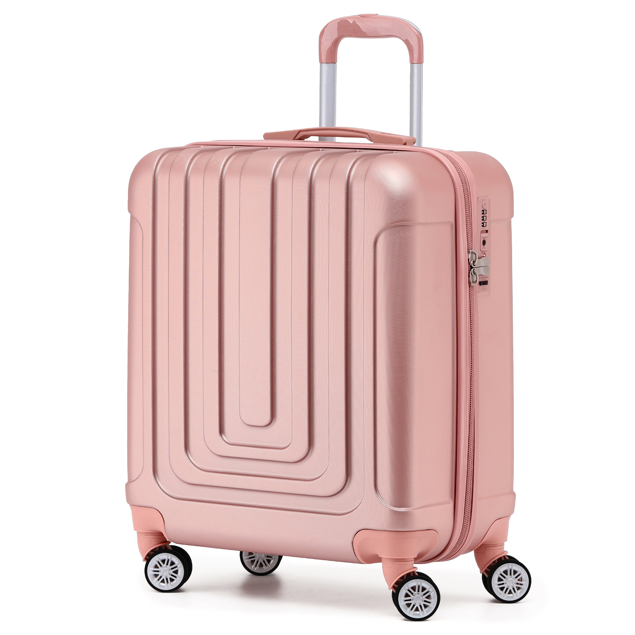 56x45x25cm Premium Hard Shell Lightweight Cabin Suitcase - 8 Spinner Wheels - Built-in TSA Lock & USB Port - Approved for easyJet Large Cabin Carry on