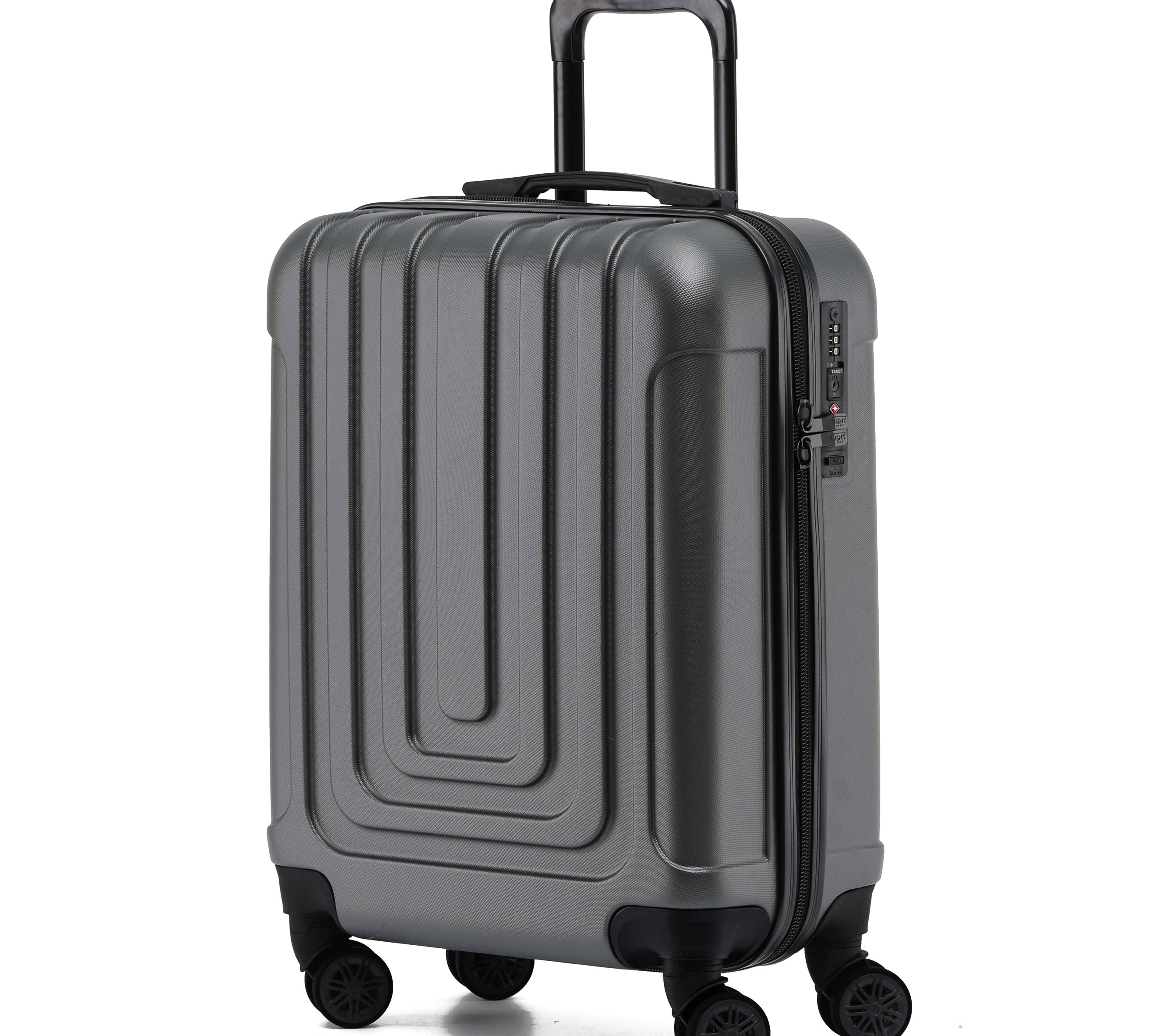 55x40x20cm Premium Hard Shell Lightweight Cabin Suitcase - 8 Spinner Wheels - Built-in TSA Lock & USB Port - Luggage Approved for Over 100 Airlines Including Ryanir (Priority)