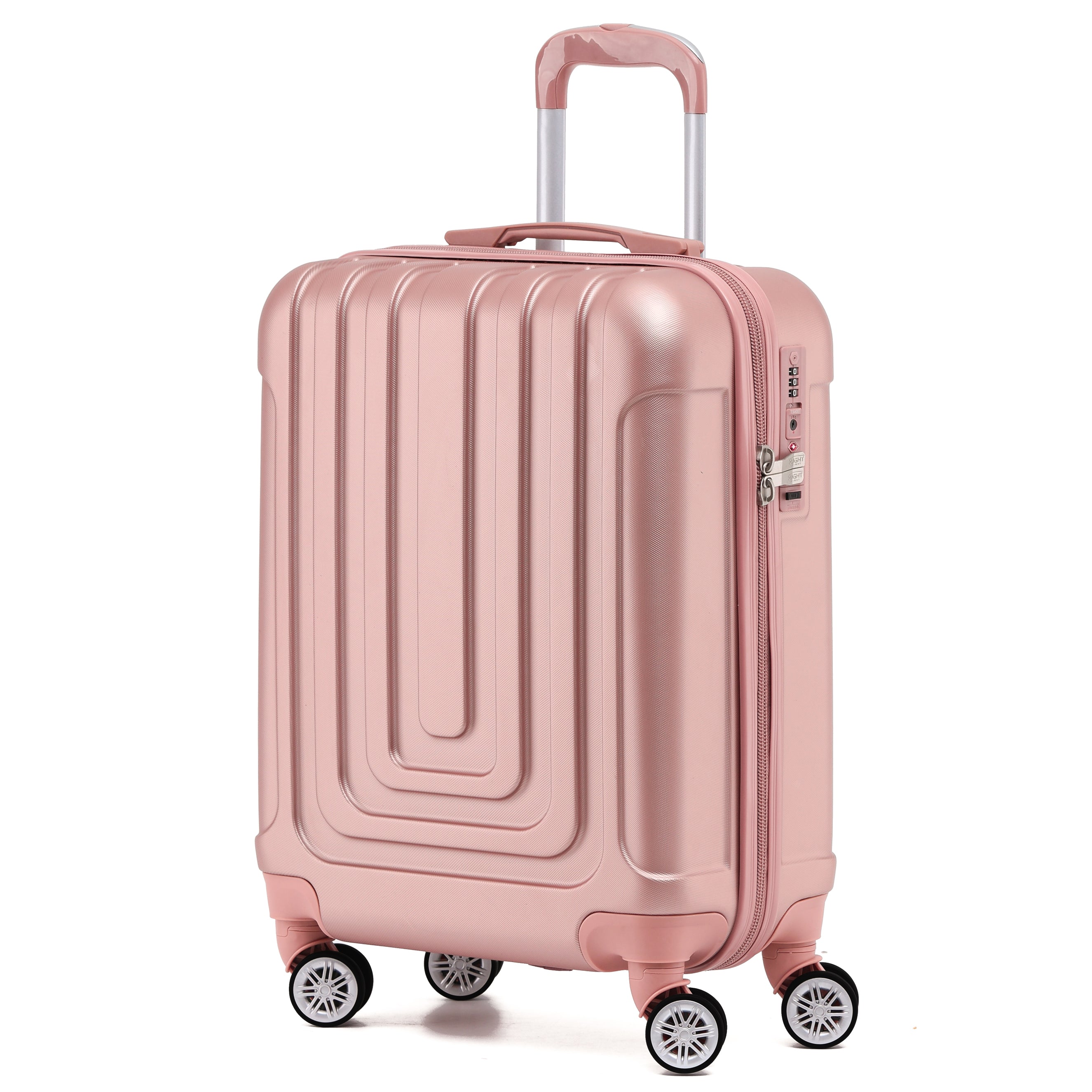 55x40x20cm Premium Hard Shell Lightweight Cabin Suitcase - 8 Spinner Wheels - Built-in TSA Lock & USB Port - Luggage Approved for Over 100 Airlines Including Ryanir (Priority)